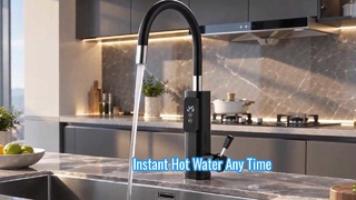 con elemento calefactor de aluminio fundido para evitar la acumulación de cal; la característica del pico resistente al calor