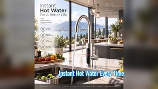 Pantalla digital del grifo de la cocina de agua caliente instantánea